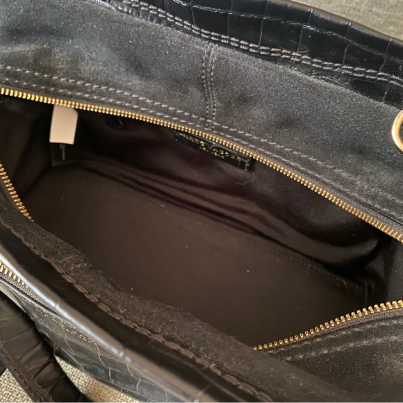 Marc Jacobs Cruiser Croc Embossed Leather Satchel Purse - Picture 5 of 8